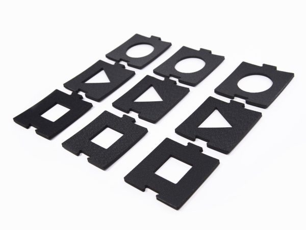 Bright Shapes Puzzle Frames laid out in a 3 by 3 grid